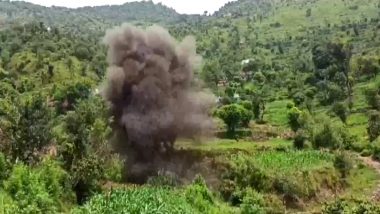 Indian Army Destroys Two Live Bombs, Set Up by Pakistan, in Controlled Explosion in Jammu and Kashmir's Poonch (Watch Video)