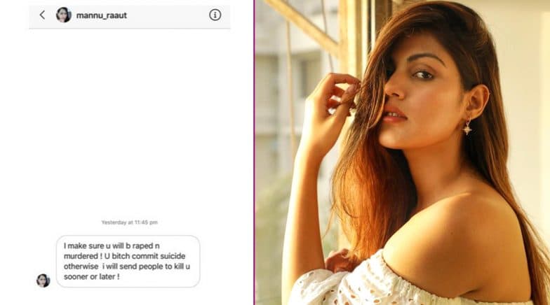 Rhea Chakraborty Calls Out Woman For Issueing Rape and Murder Threats
