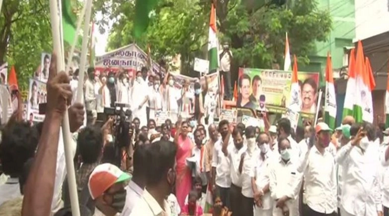 Tamil Nadu Congress Leaders Stage Protest to 'Save Democracy'
