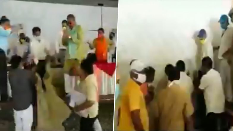 BJP Councillor Deepika Rani Beats Civic Body Employee With Slipper During Nagar Nigam Mathura-Vrindavan Board Meeting, Video Goes Viral