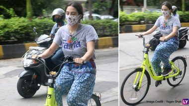 Sara Ali Khan Enjoys a Bicycle Ride Over the Weekend in Mumbai (View Pics)