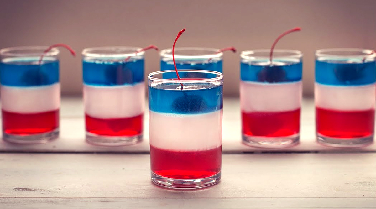 Food News Patriotic Jello Shots For Fourth Of July 2020 Recipe For Red White And Blue Layered 