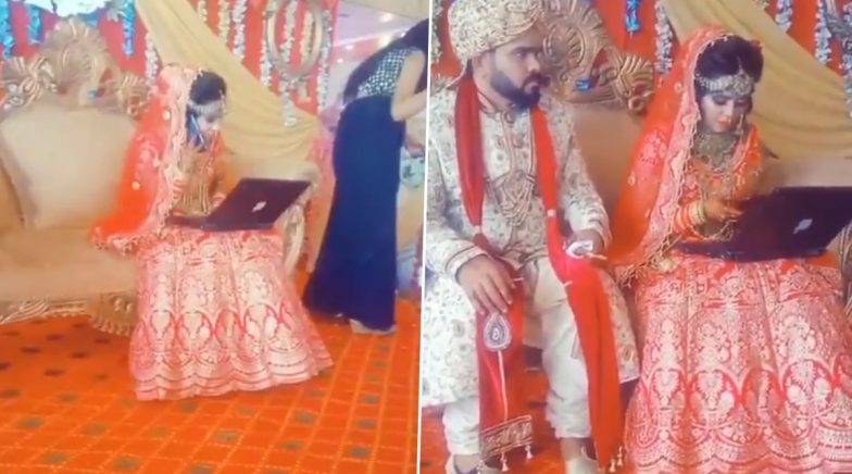 Viral Video of Bride with Laptop on Stage Raises Twitterati's Humour Quotient