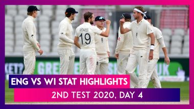 ENG vs WI Stat Highlights, 2nd Test 2020, Day 4: Hosts Lead by 219 Runs at Stumps