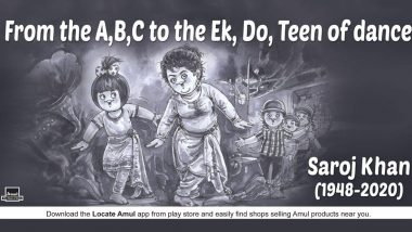 RIP Saroj Khan: Amul Topical's Tribute to Bollywood's 'Mother Of Dance' is Apt and Amazing! (View Pic)