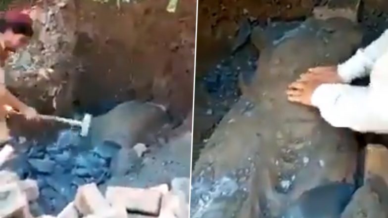 Pakistan: Rare Buddha Statue Vandalised in Khyber-Pakhtunkhwa, Nearly 1,700-Year Old Statue Belonged to Gandhara Civilisation (Watch Video)