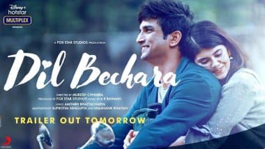 Sushant Singh Rajput's Movie Dil Bechara's Trailer To Release on 6 July, Lead Actress Sanjana Sanghi Shares Announcement Poster (View Pic)