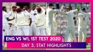 ENG VS WI Stat Highlights, 1st Test 2020, Day 3: Shane Dowrich & Kraigg Brathwaite Give Edge to WI