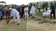 Bihar: RJD MLA Shambhu Nath Yadav Stumbles on Ground While Trying to Strike a Ball, Booked for Attending Cricket Match Amid Lockdown (Watch Video)