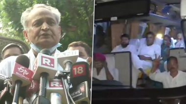 Ashok Gehlot Hands Over List of 102 MLAs to Rajasthan Governor, Protesting Congress Legislators Leave Raj Bhavan