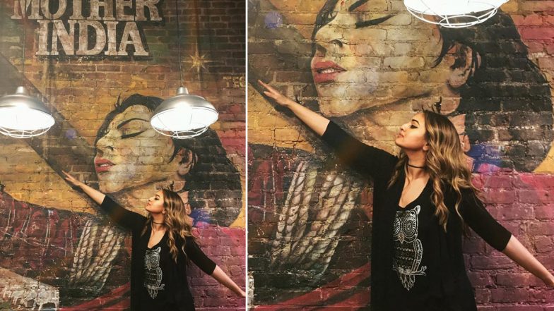 Sonakshi Sinha Poses Across 'Mother India' Inspired Wall-Art Like a Typical Bollywood Buff! (View Pic)