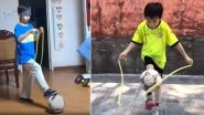 Chinese Boy Juggles Football While Rope-Skipping Blindfoldedly, His Incredible Talent Receives Praises From Netizens (Watch Video)