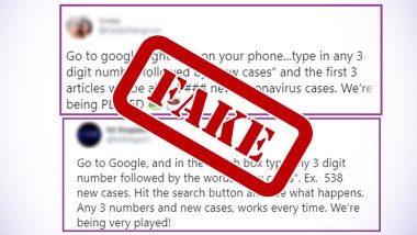 Typing Any 3 Digit Numbers Followed by 'New Cases' on Google is NOT a COVID-19 Conspiracy, Know Truth About The Fake Claims