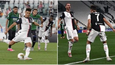 Cristiano Ronaldo Reacts After Rescuing Juventus With a Brace Against Atalanta in Serie A 2019–20 (See Post)