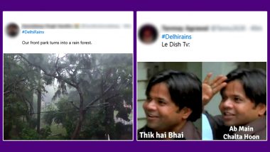Delhi Rains Trend on Twitter With Pics, Videos and Funny Memes: From Waterlogged Streets to Enjoying Window Views, Delhiites Share Mixed Feelings About the Monsoon
