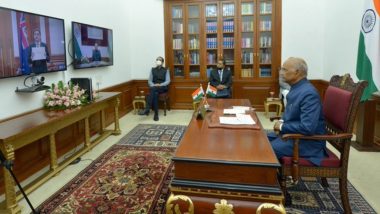 President Ram Nath Kovind Accepts Credentials from Envoys from New Zealand, UK, Uzbekistan Via Video Conference