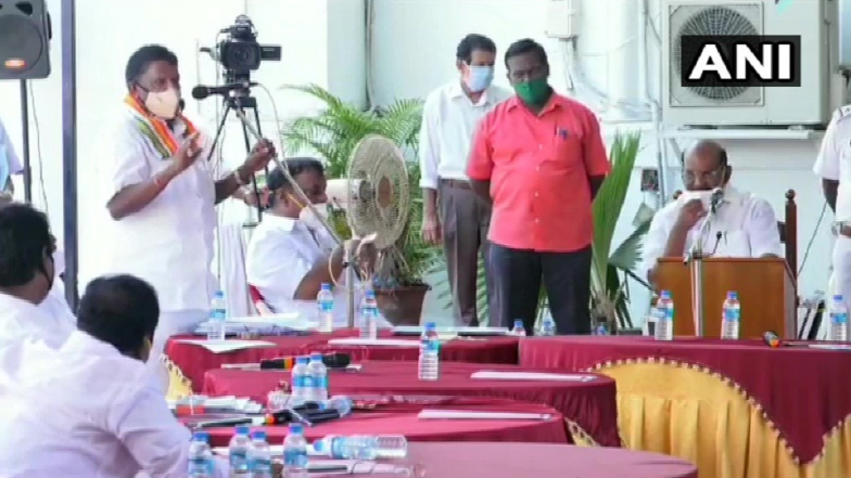 Puducherry Assembly Holds Budget Session Under a Tree After MLA Tests COVID-19 Positive