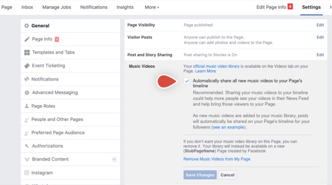 Facebook Music Videos