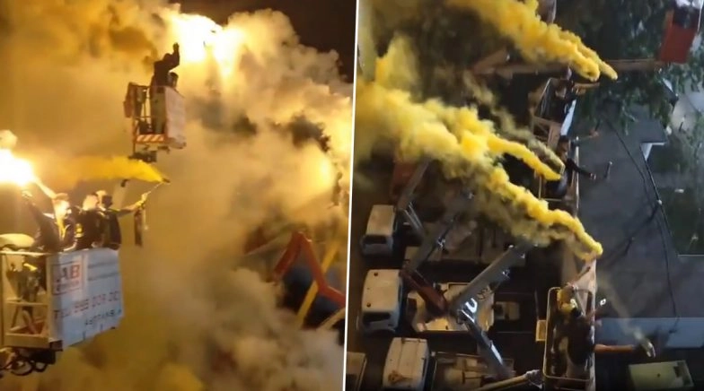 Watch: Fans Rent Cranes to Watch Their Team in Action After Being Restricted From Entering Stadiums