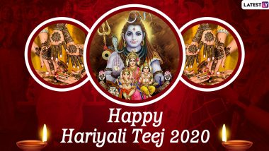 Hariyali Teej 2020 Wishes & Shravan Teej HD Images: WhatsApp Stickers, Messages, Greetings, SMS and Lord Shiva-Parvati Photos to Send on the Festival Day