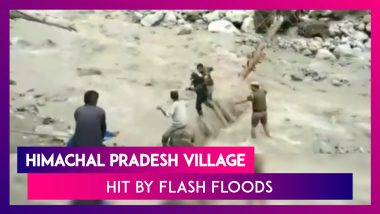 Himachal Pradesh Rains: Police Personnel Rescue Locals Of Badseri Village Stuck In Kharoghla Nalla