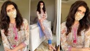 Karishma Tanna Goes Matchy-Matchy With Her Gopi Vaid Kurta and Mask, Adopting the New Normal in Style!