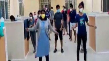 Asymptomatic Coronavirus Patients Organise Flash Mob at COVID-19 Care Centre in Bellary (Watch Video)