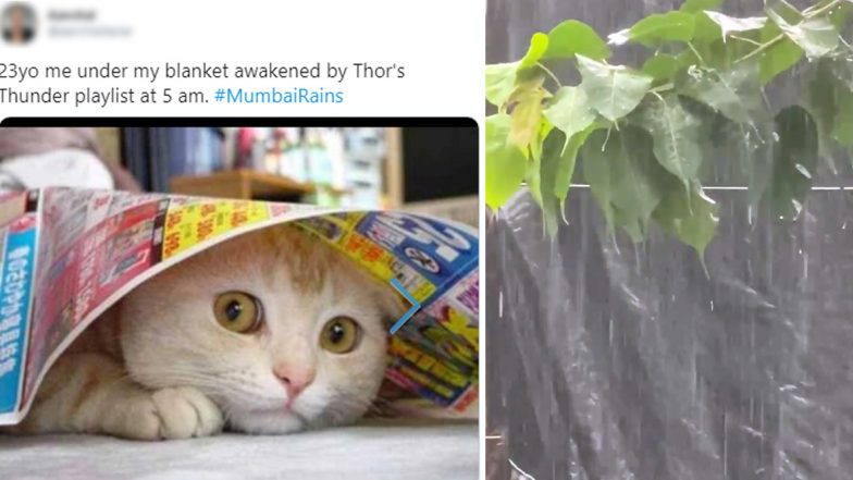 #MumbaiRains Trends Online With Pics, Videos and Funny Memes As Mumbaikars Wake Up To Thundering and Rainy Weather