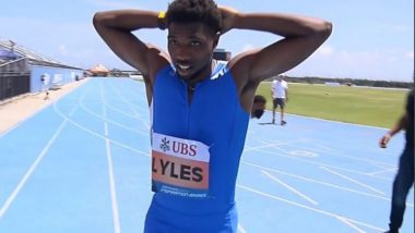 Noah Lyles Smashes Usain Bolt’s Record, Only To Realise That he Ran a Shorter Distance due to a Blunder by Organisers (Watch Video)