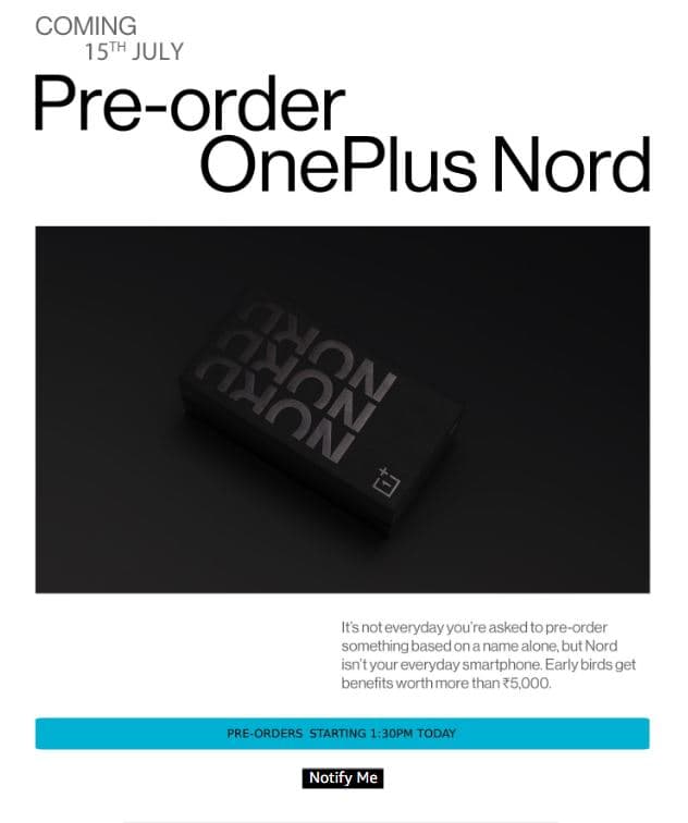 OnePlus Nord India Pre-bookings