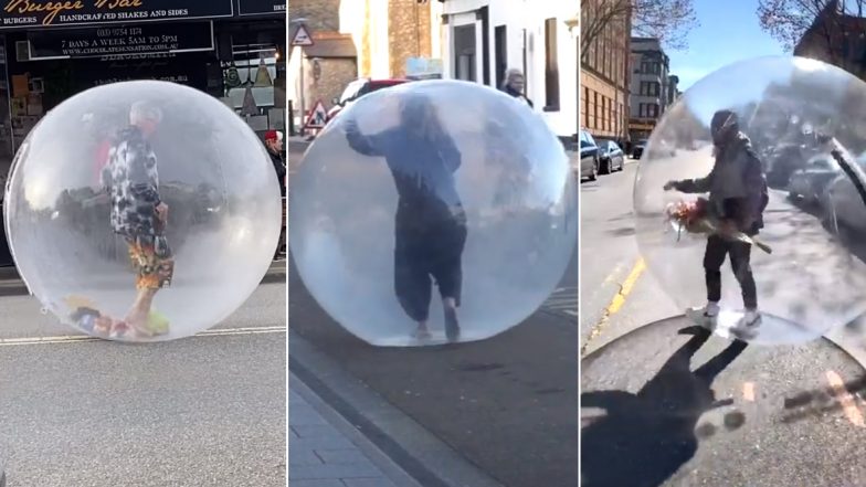 Melbourne Man Walking in a Bubble to Maintain Social Distancing is Going Viral But He's Not The Only One! Other Times When People Used Huge Plastic Bubbles and Zorbing Ball to Keep The Distance (Check Viral Videos)