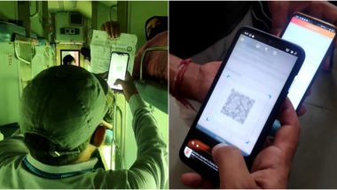 Indian Railways Ticket Examiners in UP's Moradabad Division Begin Checking Tickets by Scanning QR Codes, Aim to Reduce Human-to-Human Contact Amid COVID-19 Pandemic