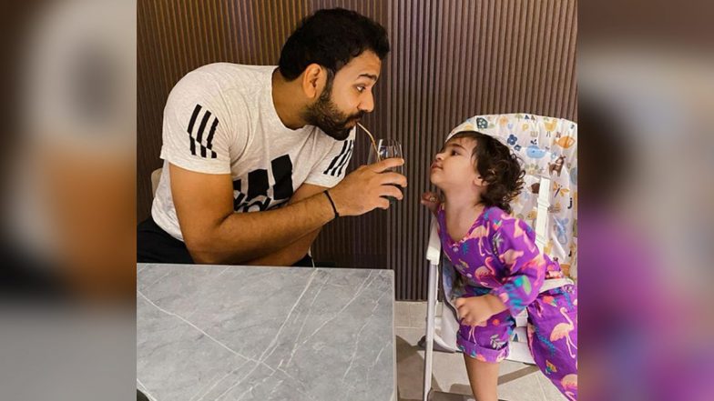 Rohit Sharma Shares Adorable Picture with His ‘Munchkin’ Daughter Samaira, Urges Fans to ‘Say No to Plastic Straws’