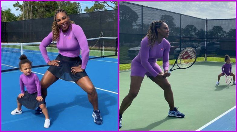 Serena Williams Enjoys Tennis Practice With Daughter Alexis Olympia Ohanian Jr.