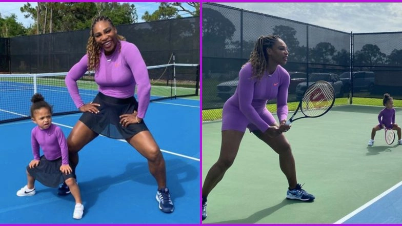 Serena Williams Brings Daughter As Her 'Doubles Partner', Former US Open Champion Enjoys Tennis Practice With Alexis Olympia Ohanian Jr.