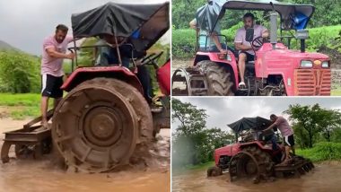 Salman Khan Tries His Hands At Farming, Drives A Tractor Around A Muddy Field (Watch Video)