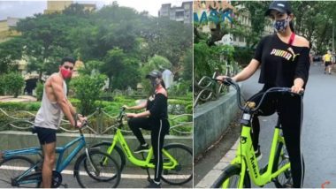 Sara Ali Khan Says 'Wear Your Mask and Ride All Day' As She Goes Cycling With Brother Ibrahim Ali Khan (View Pics)