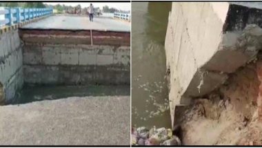 Bihar: Portion of Sattarghat Bridge on Gandak River in Gopalganj Collapses Due to Increased Water Flow Amid Heavy Rainfall