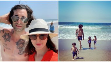 Sunny Leone Enjoys a Beach Outing With Husband Daniel Weber and Their 'Little Nuggets' (View Pics)