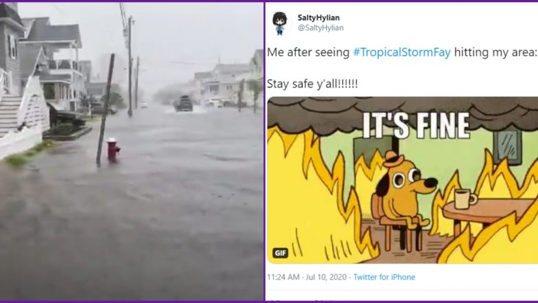 Tropical Storm Fay Makes Landfall in New Jersey: Twitterati Share Pics and Videos of Flooded Streets As Well As Funny Memes to Seek Respite From Another Crisis in 2020