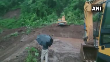 Mumbai-Goa Highway Closed Due to Landslide at Dhamandevi Village in Raigad, Clearing of Debris Work Underway