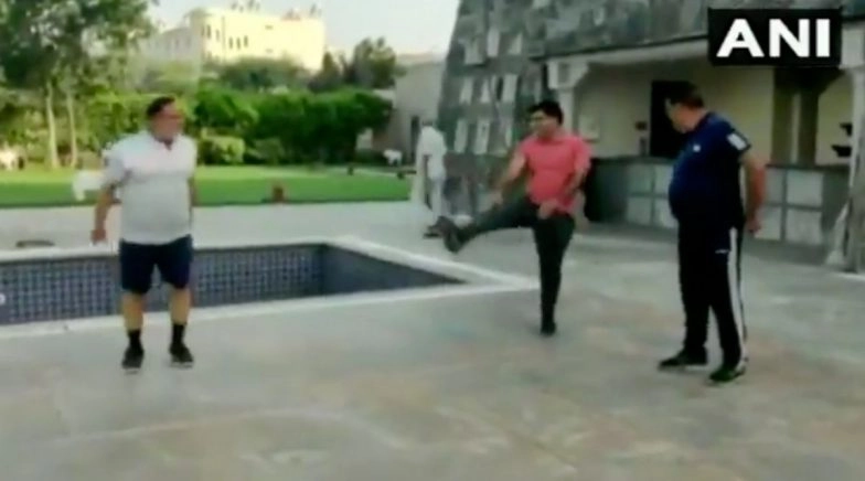 Rajasthan Political Drama: Congress MLAs Hakam Ali & Others Exercise at Farimont Hotel in Jaipur