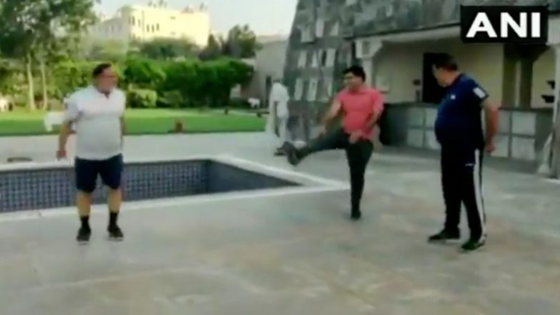 Rajasthan Political Crisis: Cabinet Minister BD Kalla, Ramnarain Meena, Hakam Ali & Other Congress MLAs Exercise at Farimont Hotel in Jaipur, Watch Video
