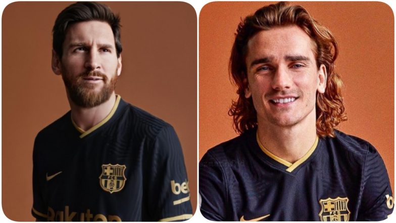 Lionel Messi, Antoine Griezmann Model for Barcelona Away Kit for La Liga 2020-21, Fans Say It’s Copied From Kaizer Chief (Read Tweets)