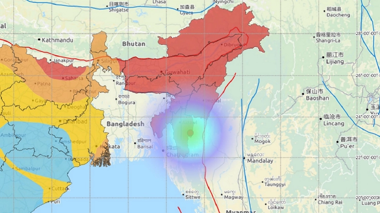 Earthquake in Mizoram; 4.4 Magnitude Tremors Felt Close to Champhai, 24th Quake to Jolt The State In Last 6 Weeks