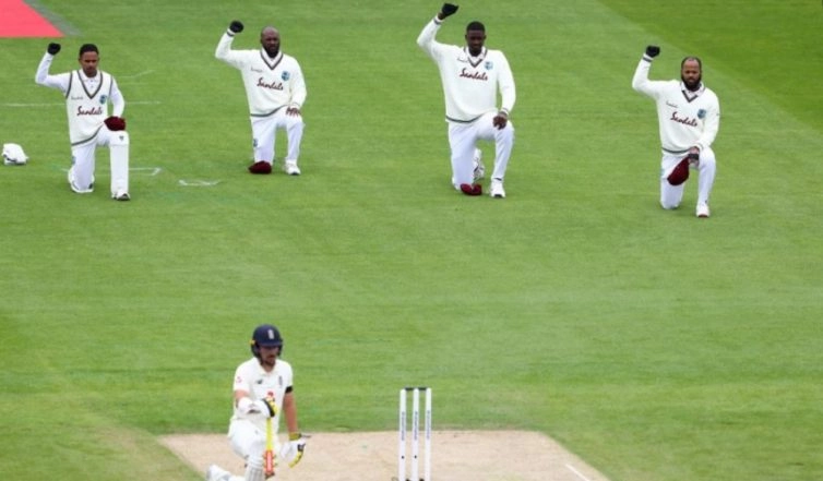 England, West Indies Players Take a Knee Ahead of 2nd Test at Old Trafford Cricket Ground