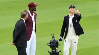 Jason Holder Forgets Social Distancing Norms, Inadvertently Shakes Hands With Ben Stokes At Toss Before ENG vs WI 1st Test 2020 (Watch Video)