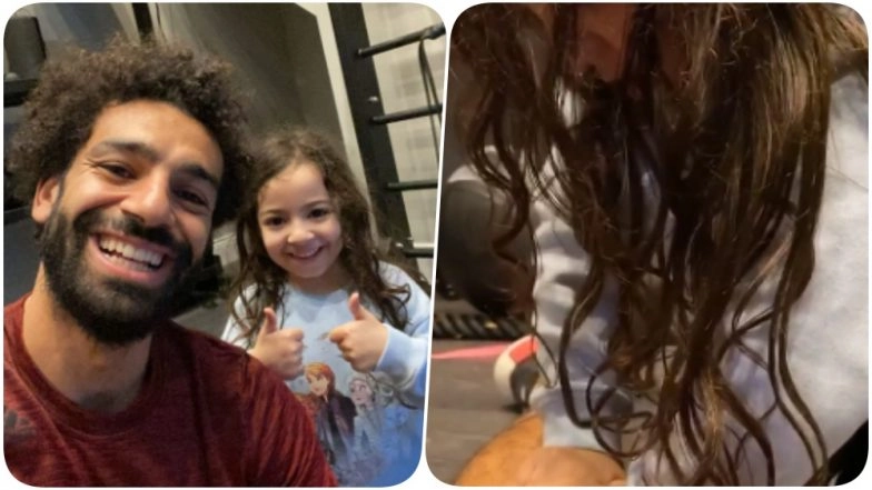 Mohamed Salah Gets Pampered by Daughter Makka as She Offers Him a Massage After a Hard Training Session in The Gym, Daddy Salah Thanks Her! (Watch Video)