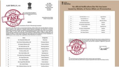 COVID-19 Monitoring Committee Has Been Formed by MHA? Home Ministry Busts Fake News, Here’s the Truth Behind the Viral Post