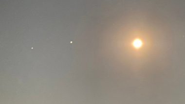 Jupiter, Saturn and Moon Wonderfully Align in the Sky: Netizens Share Beautiful Pictures and Videos of the Rare Celestial Occurrence Preceded by Lunar Eclipse 2020